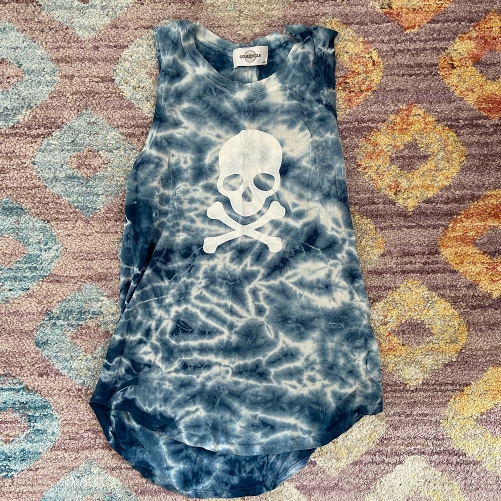 SOUL CYCLE BLUE TIE DYE TANK